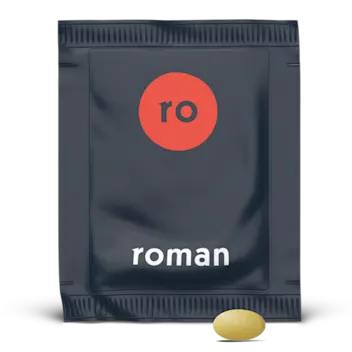 Tadalafil, generic of Cialis, pills with Roman pill packet