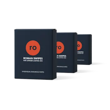 Benzocaine wipe with Roman swipe packet