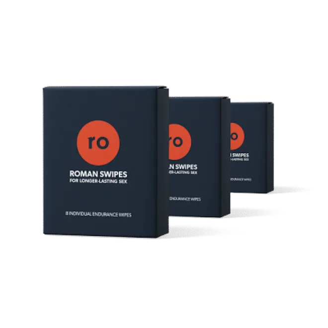 Benzocaine wipe with Roman swipe packet