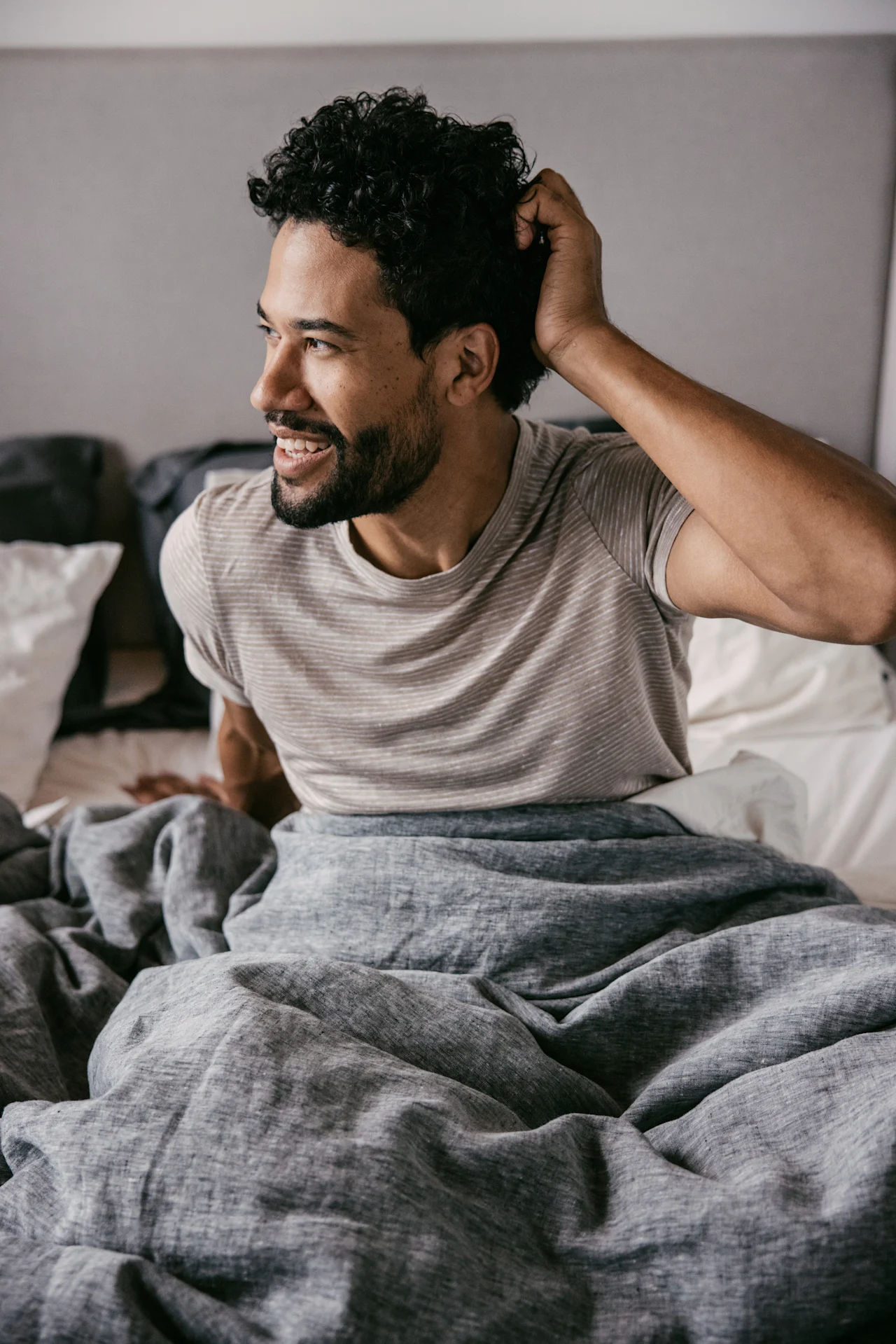 man applying product on his scalp