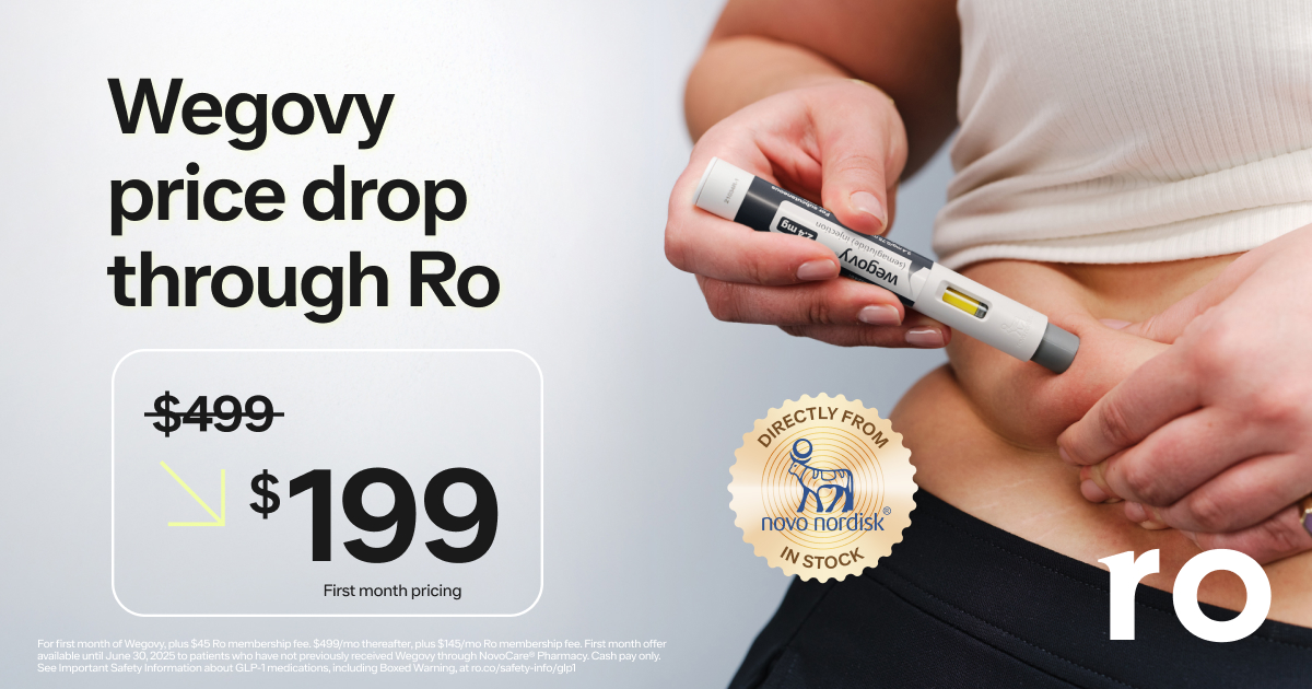 Ro introduces one-month $199 Wegovy® new patient offer and discounted Body membership