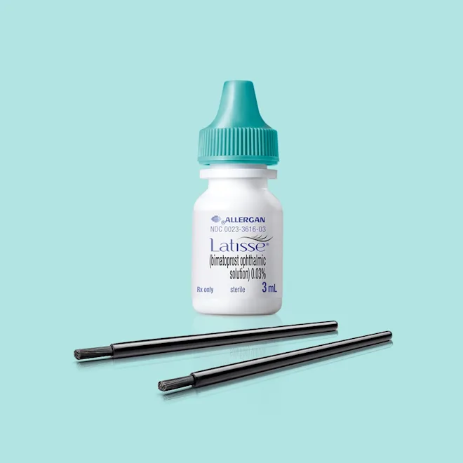 Bimatoprost Ophthalmic Solution 0.03% in Latisse 3 ml bottle with brushes